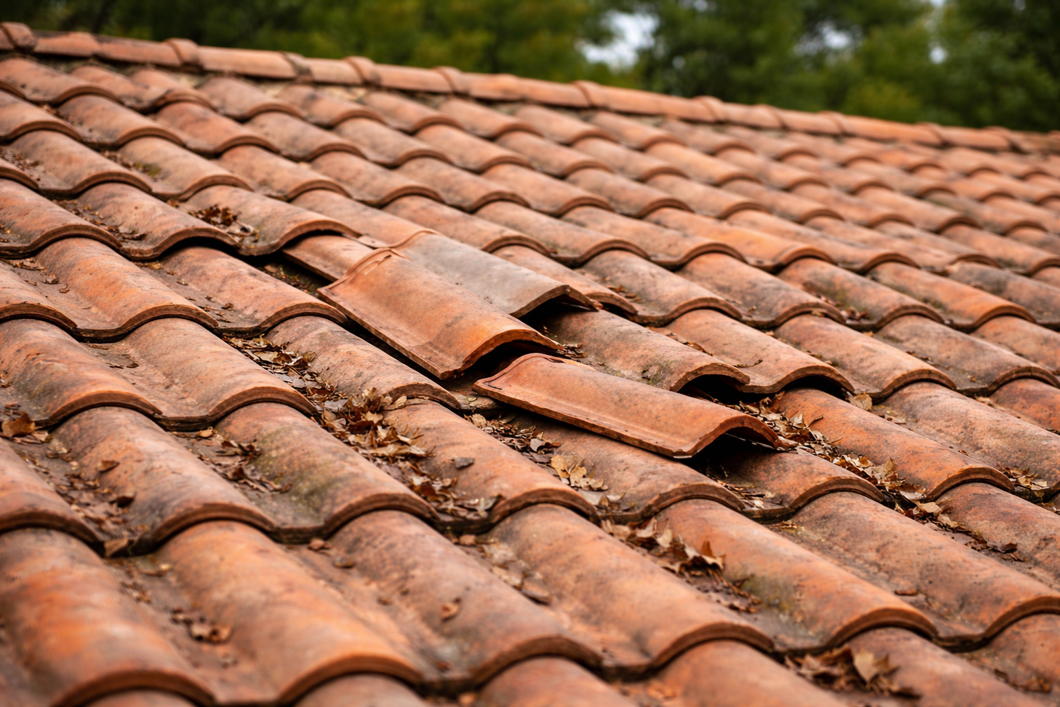Vue drone de diagnostic toiture avec repérage des zones sensibles