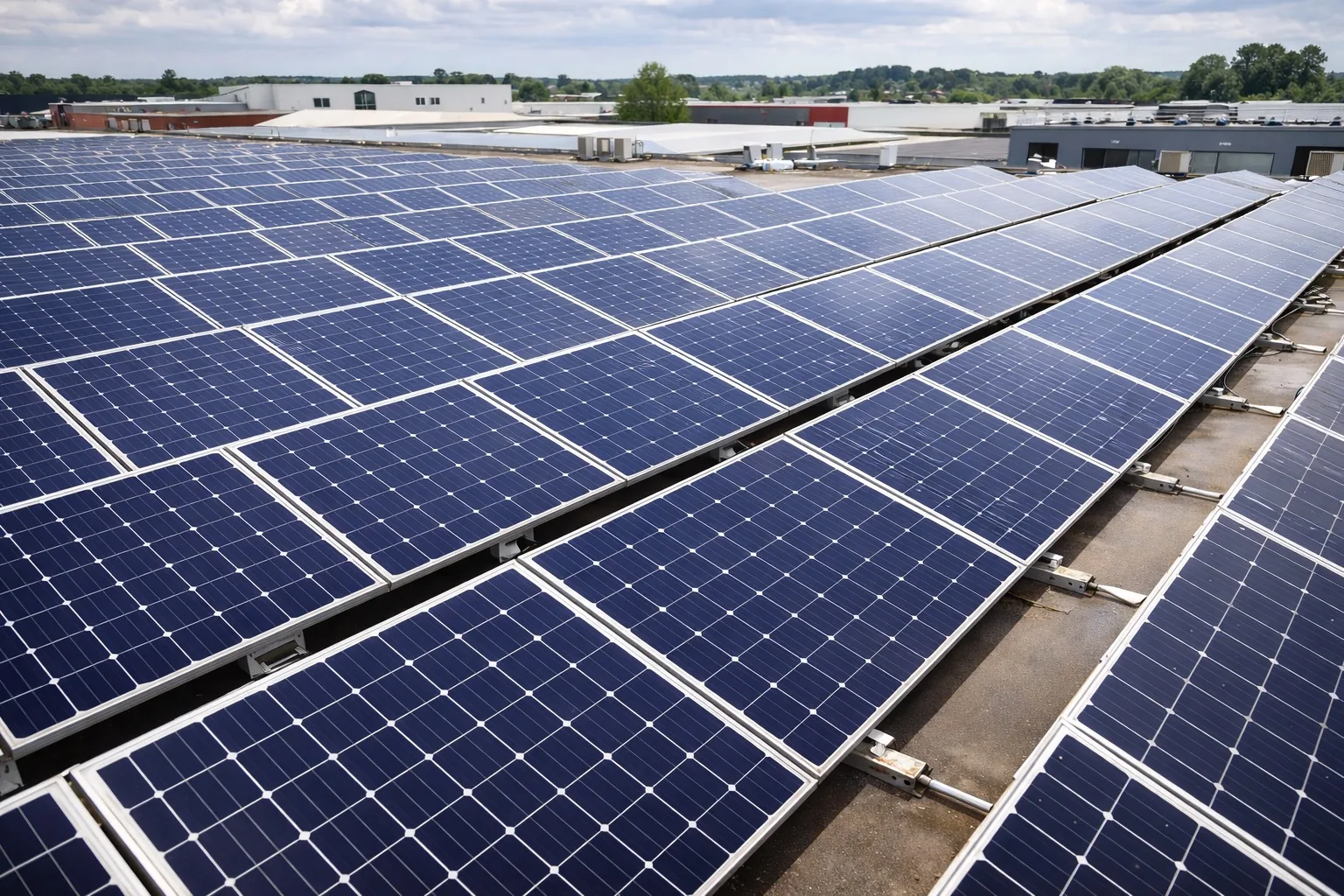 Panneaux photovoltaïques après nettoyage par drone avec meilleure captation lumineuse dans le Tarn
